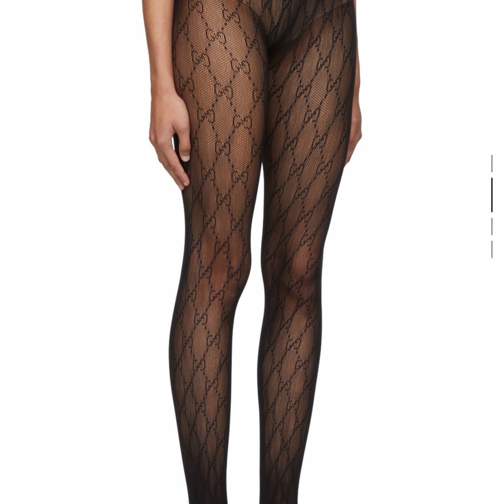Gucci Logo Pattern Black Tights/Pantyhose
